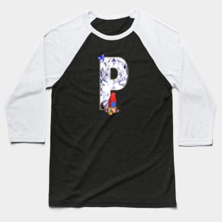 Name Initial Letter P and Eclectus Parrot Baseball T-Shirt